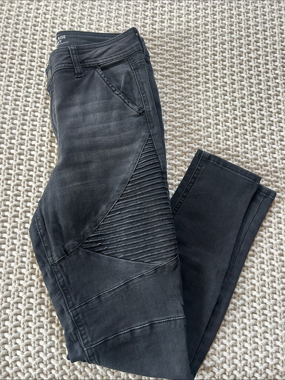 No Boundaries Black Moto-Style Skinny Jeans